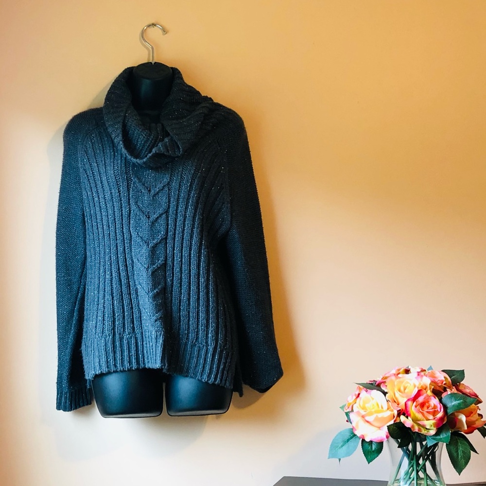 Grey Turtleneck Sweater